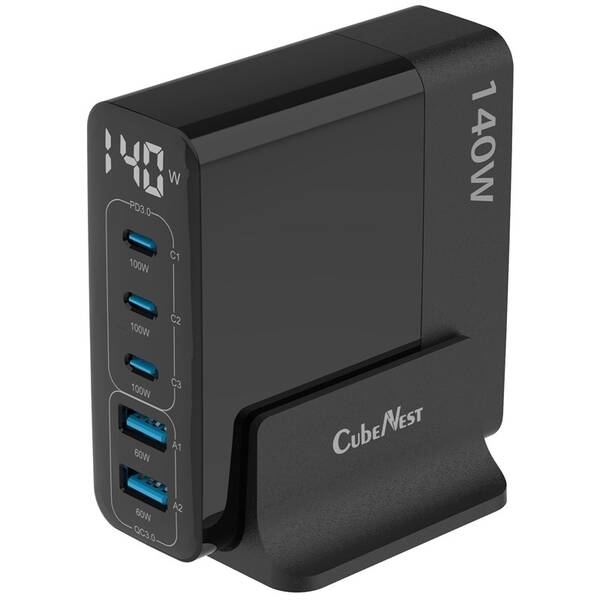 Nabíjačka do siete Cubenest S5D0 PD GaN 140 W čierny

