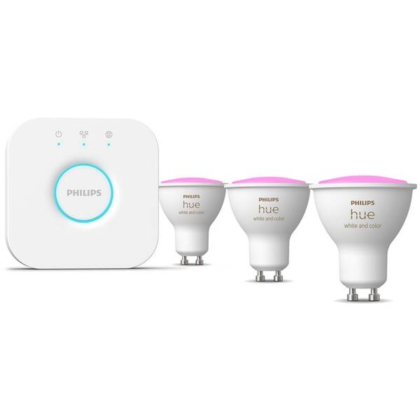 Štartovacia sada Philips 5,7W, GU10, White and Color Ambiance, 3ks + Bridge 


