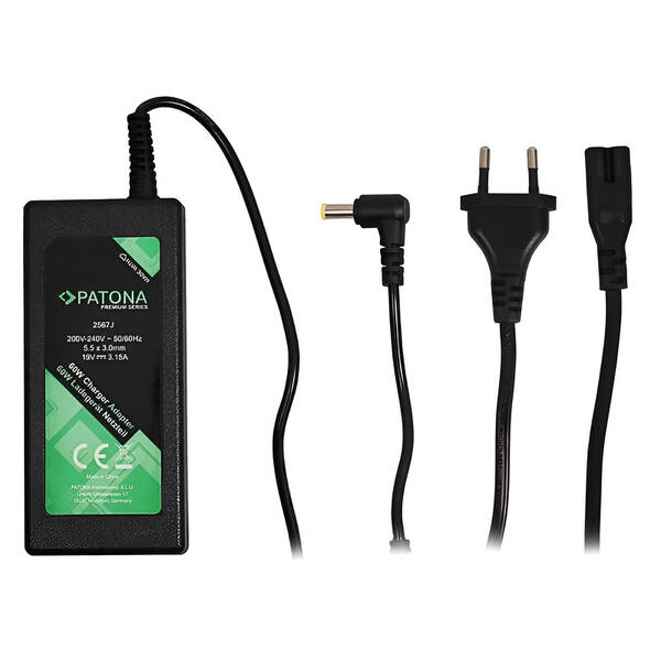 Sieťový adaptér PATONA pre notebooky Samsung, 19V, 3,15A, 60W, konektor 5,5x3mm+pin 

