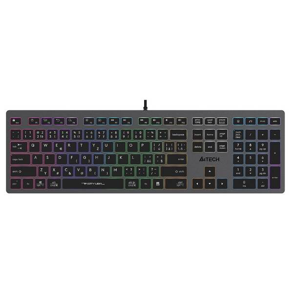 Klávesnica A4Tech FX60 Neon, CZ sivá

