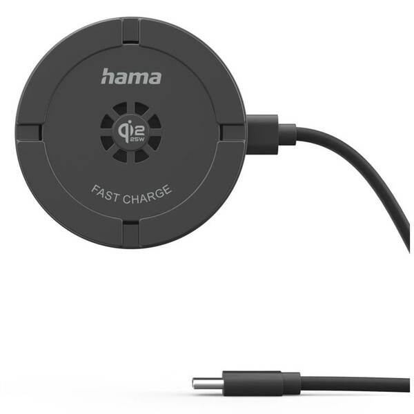 Nabíjačka do siete Hama Bezdrátová Qi2, MagSafe, 25 W čierna

