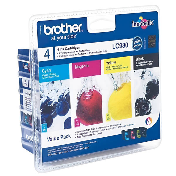 Cartridge Brother LC-980, 1x300 strán, 3x260 strán, CMYK 

