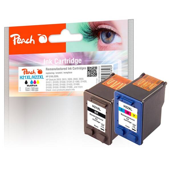 Cartridge Peach HP 21XL/22XL, MultiPack, 520/455 strán - CMYK 

