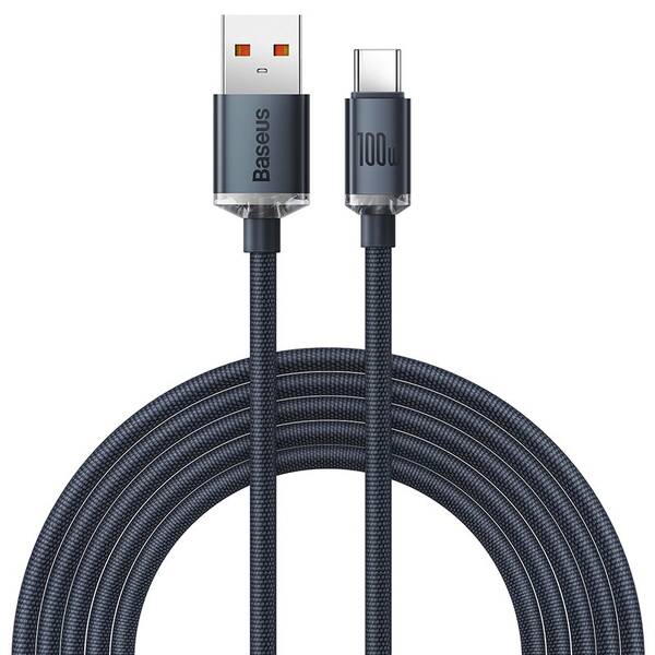 Kábel Baseus Crystal Shine Series USB/USB-C 100W 2m čierny

