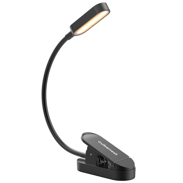 Stolná lampa Cubenest LTW02 s klipom, nabíjacia, stmievateľná čierna

