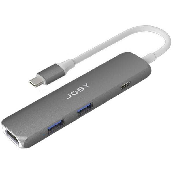 USB Hub JOBY USB-C/4K HDMI, 2x USB 3.0, USB-C sivý

