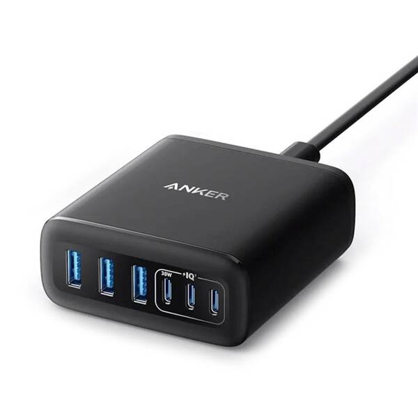 Nabíjačka do siete Anker 112W 3xUSB-C/3xUSB-A čierna

