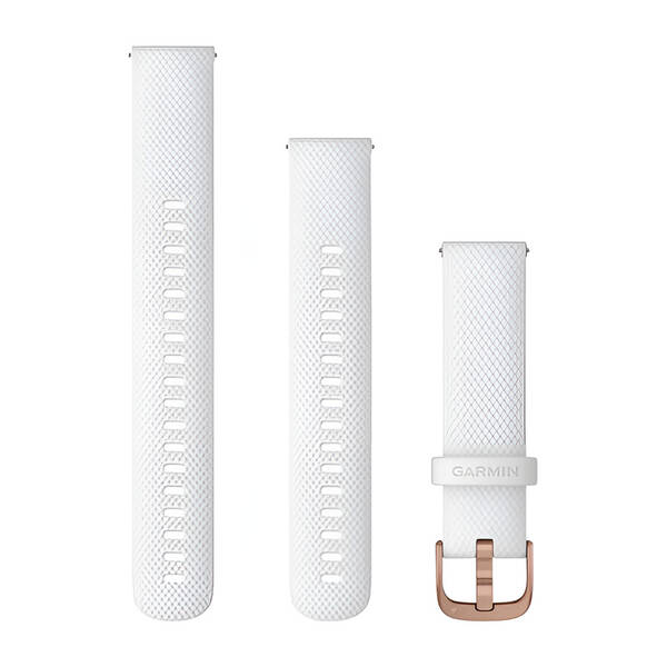 Remienok Garmin Quick Release 18 mm, silikónový biely, pracka Rose Gold biely

