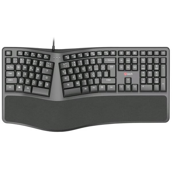 Klávesnica C-Tech Ergo KB-113E, CZ/SK Layout čierna

