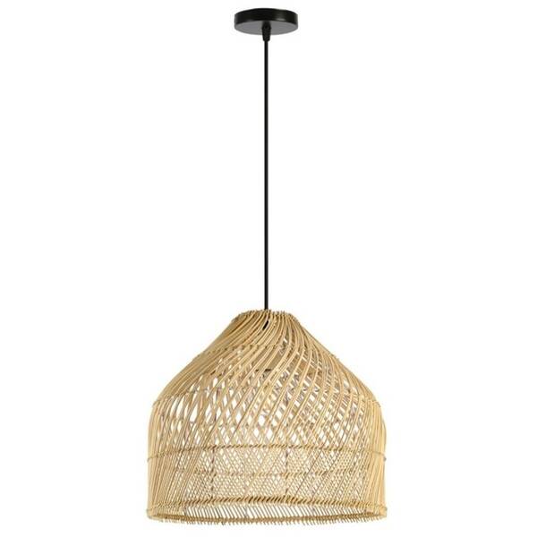 Závesné svietidlo IMMAX BOHO PELO, D40cm, E27, prírodný ratan čierne/hnedé


