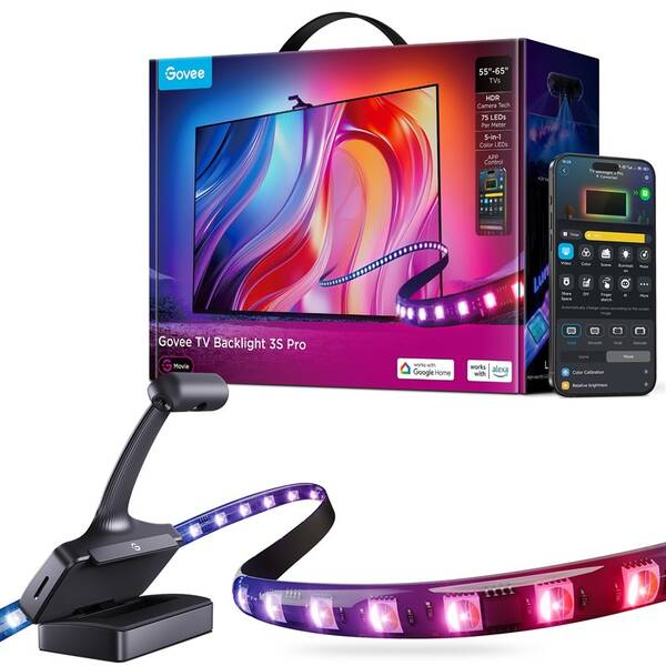 LED pásik Govee TV Backlight 3 Pro 55-65" RGBIC, 2,4m čierny


