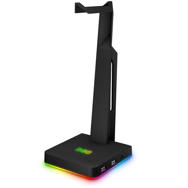Stojanček Connect IT NEO Stand-It RGB na slúchadlá + USB hub čierny

