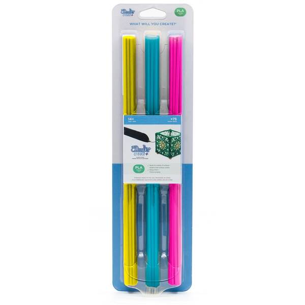 Náplň 3Doodler Create PLA pre 3D pero 75ks - neónové modrá/žltá/ružová


