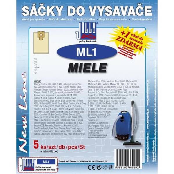 Vrecká pre vysávače Jolly ML 1 (5 ks) 

