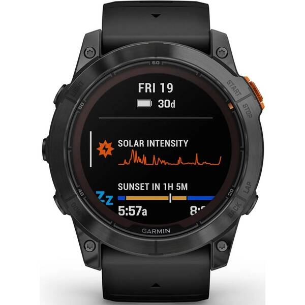 Inteligentné hodinky Garmin fenix 7X Pro Glass Solar -  Gray / Black Silicone Band 

