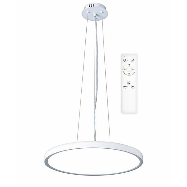 Závesné svietidlo Top Light Revit 40BZ RC, s diaľkovým ovládačom, 36W, 3600lm, stmievanie, pamäť, priemer 40cm, výška 120cm biele

