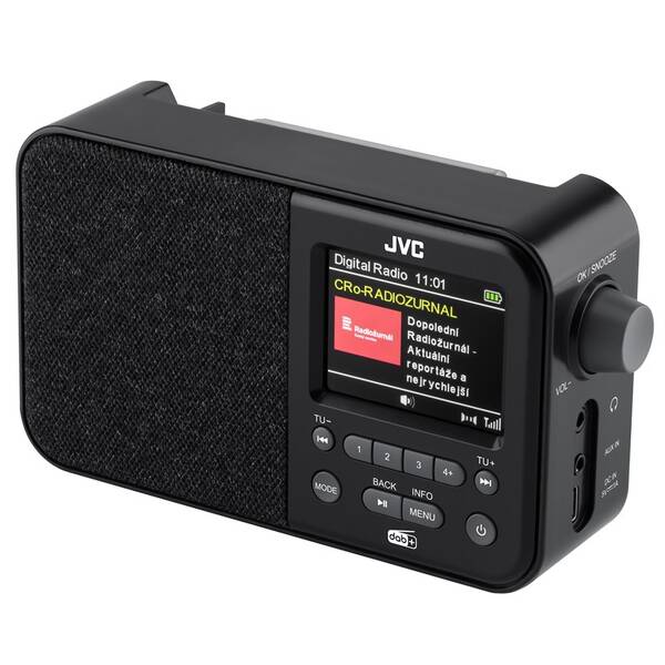 Rádioprijímač s DAB+ JVC RA-E516B-DAB čierny

