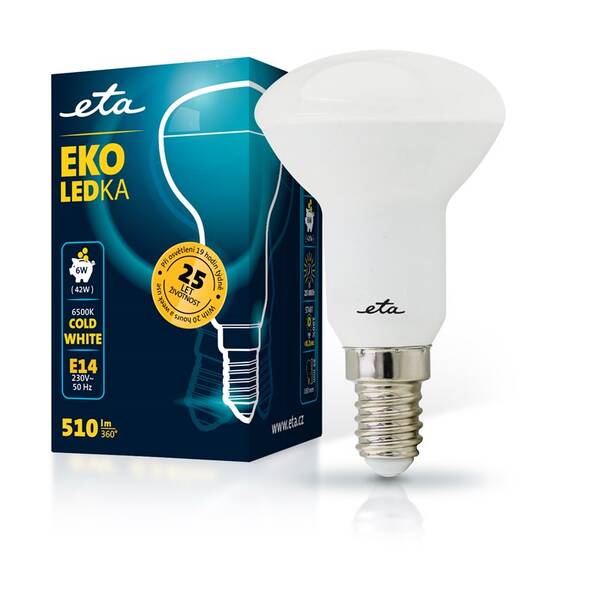 LED žiarovka ETA EKO LEDka reflektor 6W, E14, studená biela 

