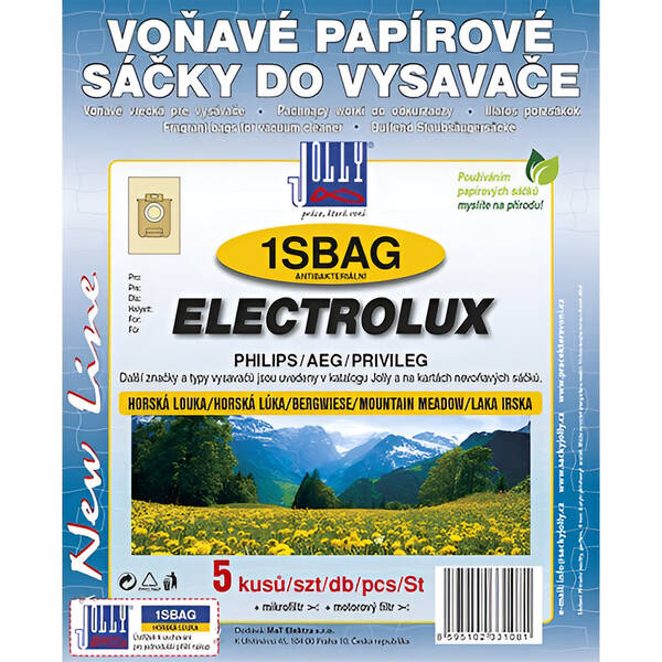 Vrecká pre vysávače Jolly 1S BAG Electrolux (5 ks) - horská lúka 

