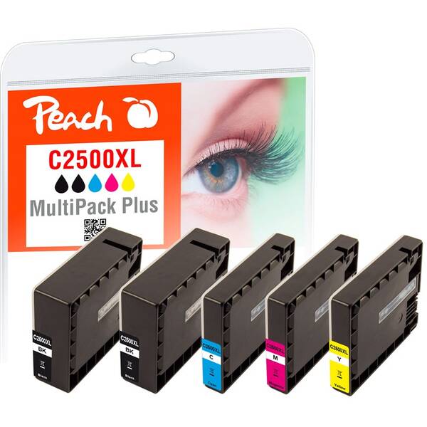 Cartridge Peach Canon PGI-2500XL, MultiPack Plus, 2x76, 3x23 ml - CMYK 

