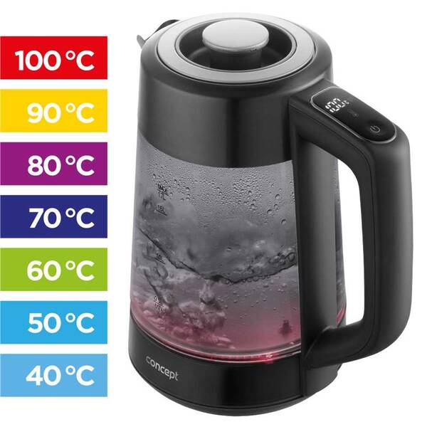 Rýchlovarná kanvica Concept RK4195 čierna/sklo

