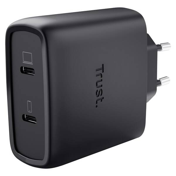 Nabíjačka do siete Trust MAXO 65W 2-Port GaN, USB-C čierny

