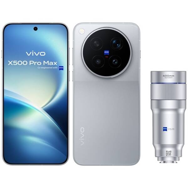 Mobilný telefón vivo X500 Pro Max 5G 12 GB / 1 TB - Professional Creator Kit sivý

