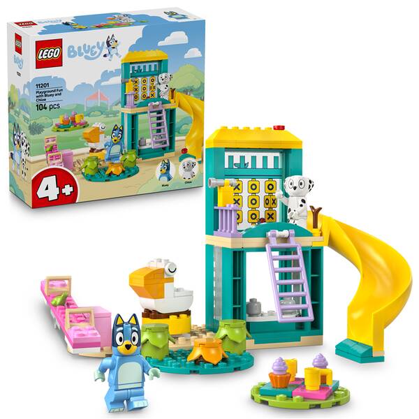 Stavebnica LEGO® Bluey 11201 Bluey, Chloe a zábava na ihrisku 

