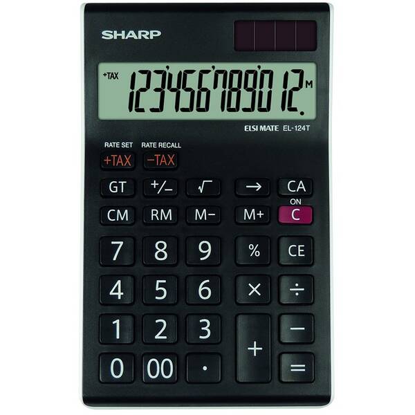 Kalkulačka Sharp EL124TWH čierna/biela


