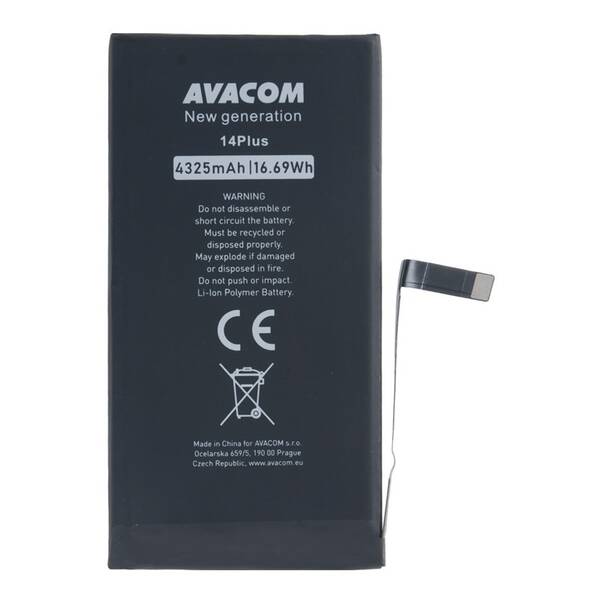 Batéria Avacom na Apple iPhone 14 Plus, Li-Ion 3,86V 4325mAh (náhrada A2850) čierna

