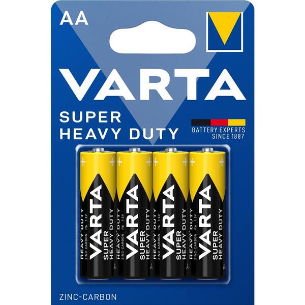 Batérie zinkovo-uhlíková Varta Super Heavy Duty AA, R06, blister 4ks 

