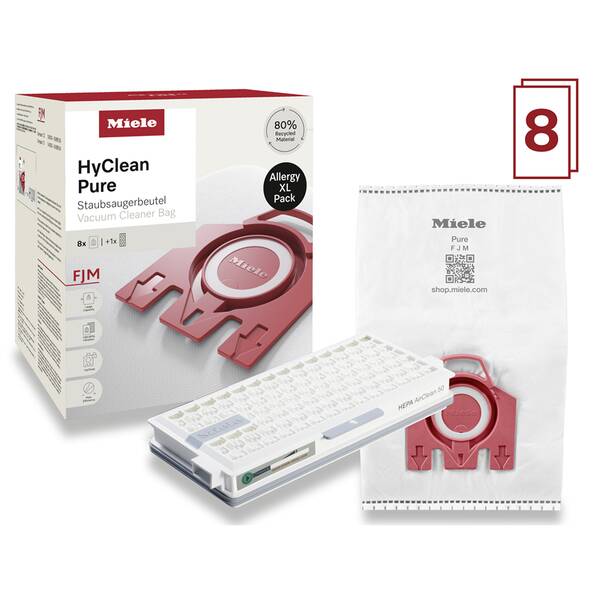 Vrecká pre vysávače Miele FJM Allergy XL HyClean Pure (8 ks) 

