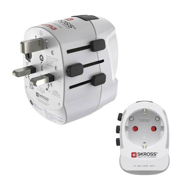 Cestovný adaptér Hama Pro Light AC 30PD, 3-pól, USB-A/USB-C 30 W biely

