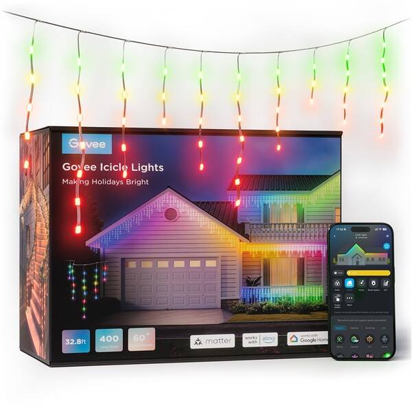 Vianočné osvetlenie Govee RGB cencúle, 10m 


