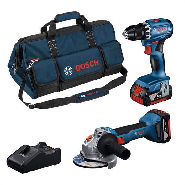 Sada aku náradia Bosch Professional 18V GSR+GWS+2x4.0Ah (s baterií) 

