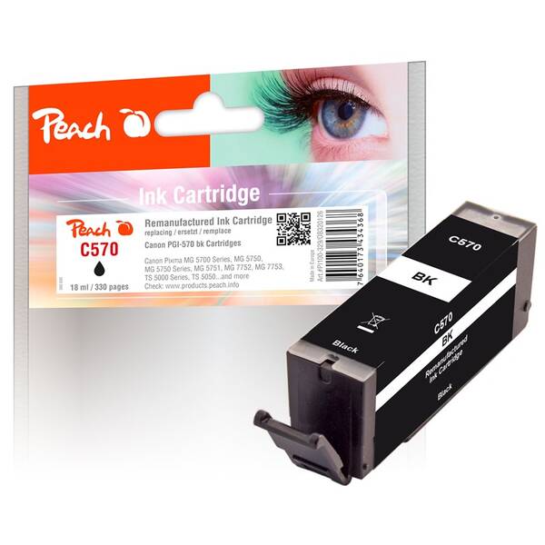Cartridge Peach Canon PGI-570, 330 strán čierna

