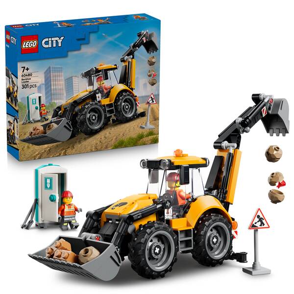 Stavebnica LEGO® City 60480 Žlutý nakladač s rypadlem 

