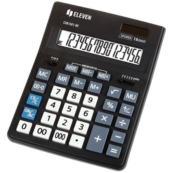 Kalkulačka Eleven CDB1601-BK, stolný, šestnásťmiestny čierna

