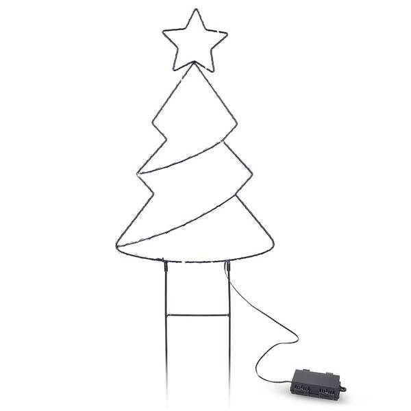 LED dekorácie Solight vonkajší vianočný stromček, 85x LED, časovač, 68cm, 3x AA 

