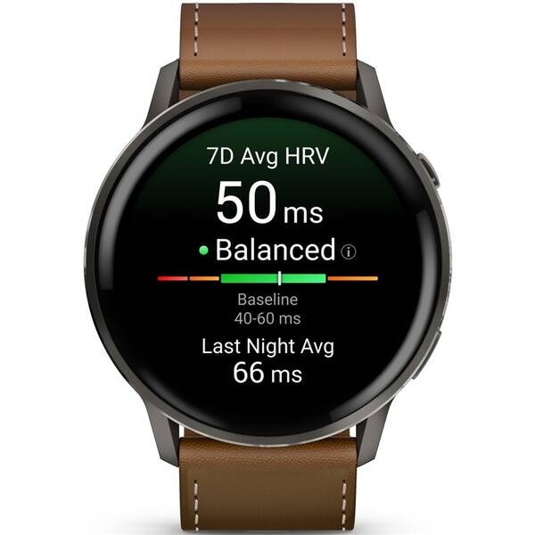 Inteligentné hodinky Garmin Venu 4 - 45 mm + kožený remienok čierne/hnedé

