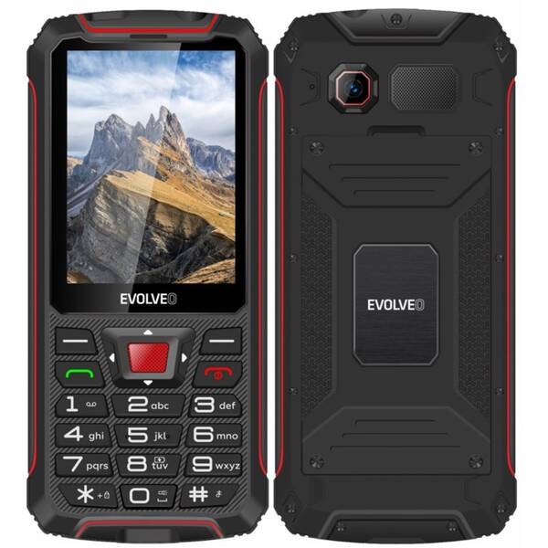 Mobilný telefón Evolveo StrongPhone W4 čierny/červený

