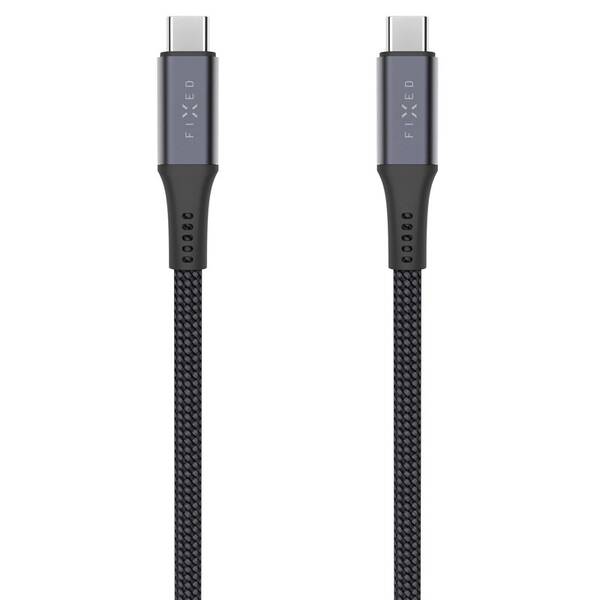 Kábel FIXED USB-C/USB-C, PD 3.1, 240W, 1,2 m sivý


