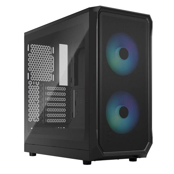 Case FRACTAL DESIGN Focus 2 RGB Tempered Glass Clear Tint čierna

