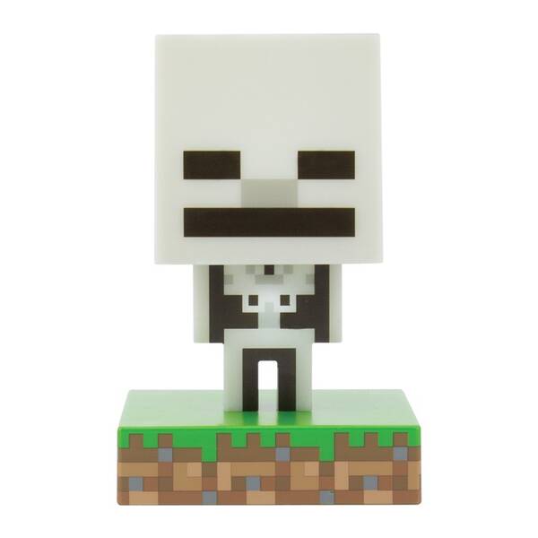 Dekoratívne LED Paladone Icon Light Minecraft - Skeleton sivé/zelené

