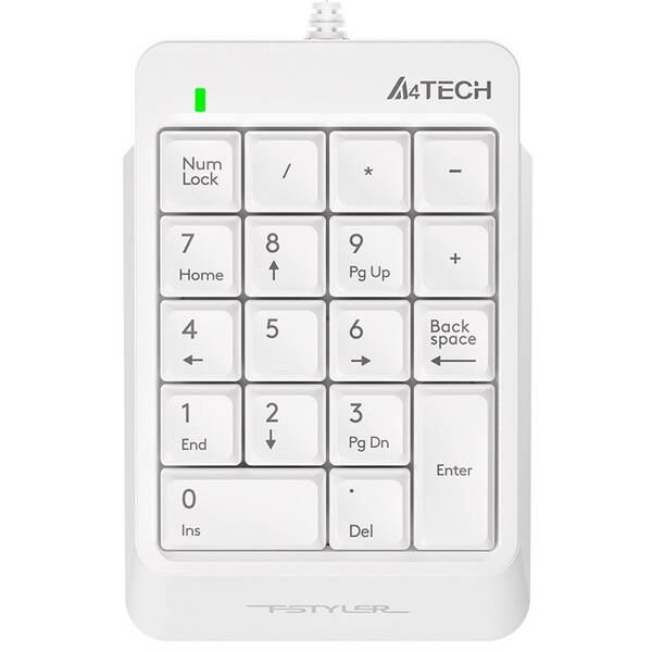 Klávesnica A4Tech FSTYLER FK13P numerická, USB biela

