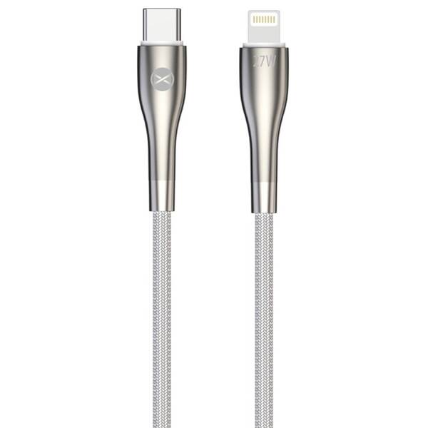 Kábel Forever Sleek USB-C/Lightning, 27 W, 1 m biely

