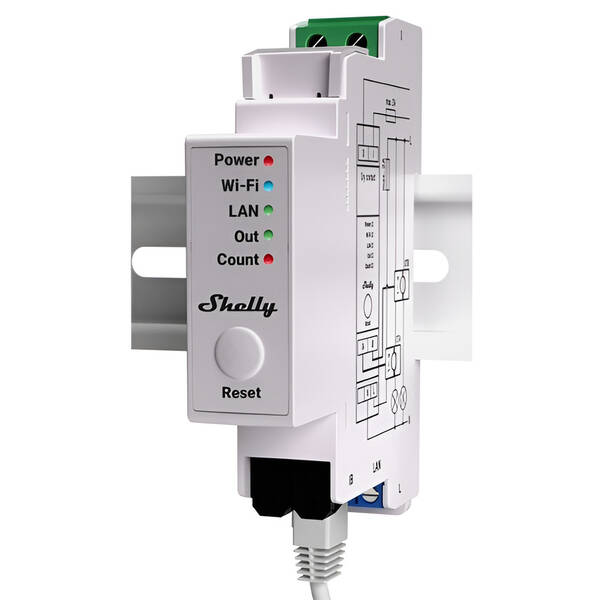 Modul Shelly Pro EM 50 A, merač spotreby, WiFi 

