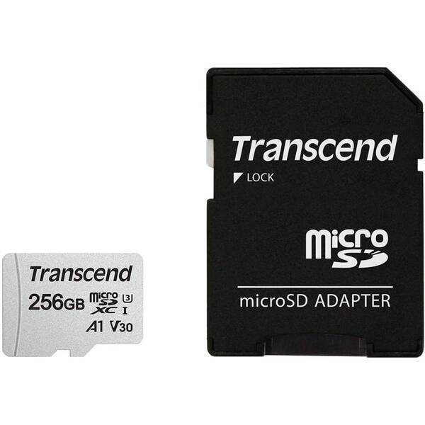 Pamäťová karta Transcend 300S microSDXC 256GB UHS-I U3 V30 A1 (95R/40W) + adapter 

