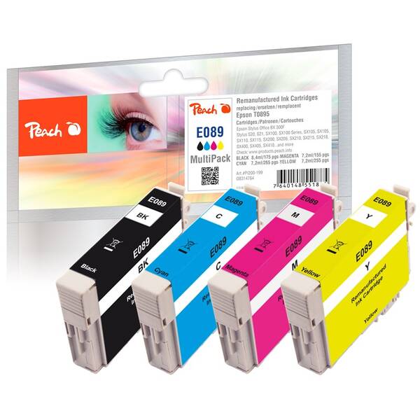 Cartridge Peach Epson 89, T0895 MultiPack, 1x 8,4, 3x 7,2ml - CMYK 


