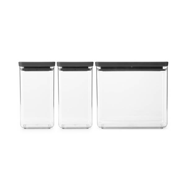 Sada potravinových dóz Brabantia Tasty+ 3 ks, dark grey sivá

